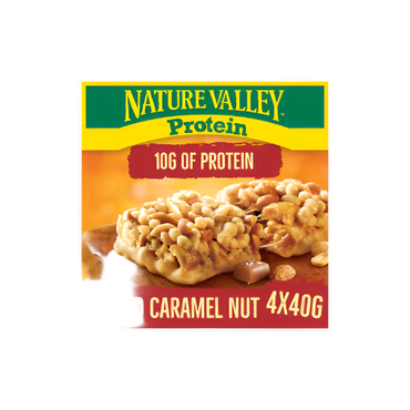 Nature Valley Protein Salted Caramel Nut Cereal Bars – 4 x 40g | High Protein, Nutty Snack